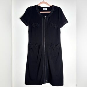 Vintage Moschino Cheap & Chic Black Bow Dress – Y2K Zip Coquette Core size S